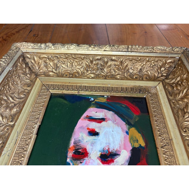 2025 Abstract Oil Portrait Painting in Vintage French Frame For Sale - Image 11 of 12