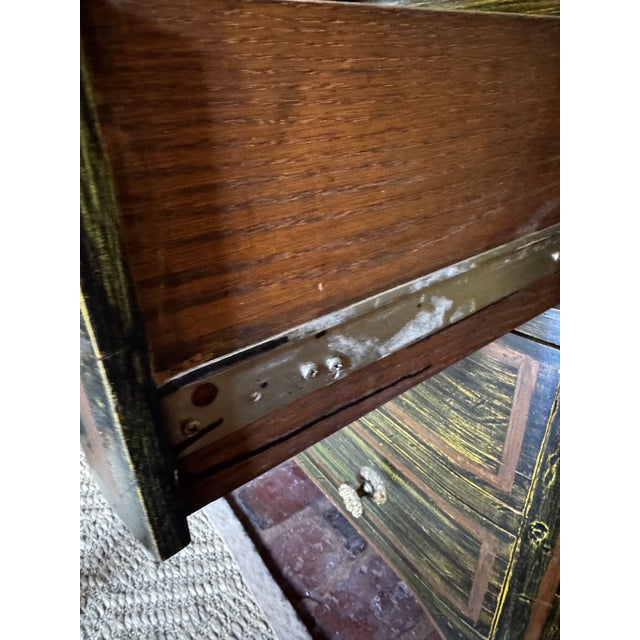 A German Baroque Style Ormolu Mounted and Green Faux Bois Painted Chest of Drawers For Sale - Image 14 of 15