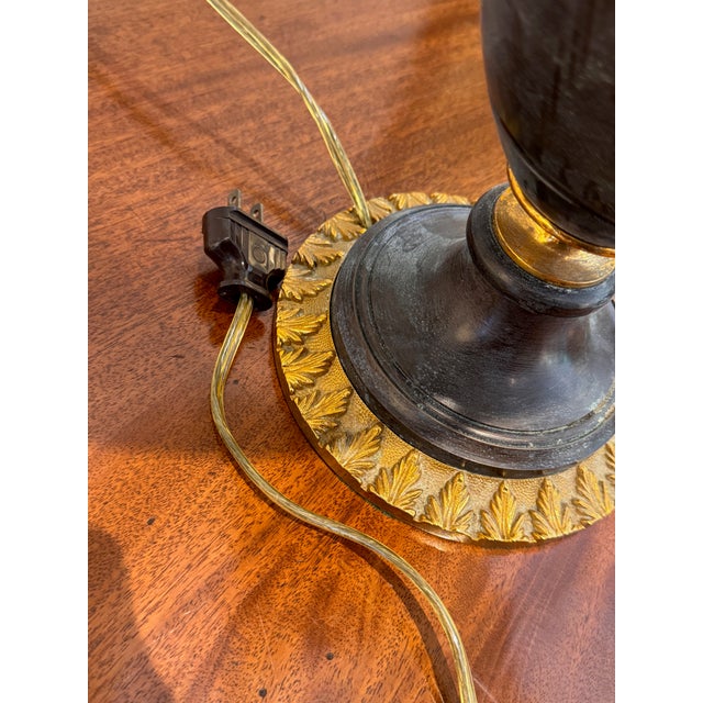 Pair of Empire Style Patinated Bronze Urn Lamps For Sale - Image 14 of 14