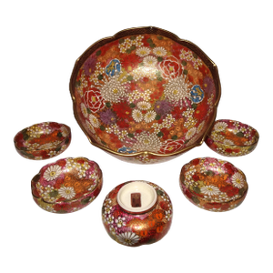 1910s Asian Japanese Porcelain Bowls - Set of 6