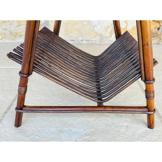 Mid-Century Italian Rattan and Bamboo Side Table, 1960s For Sale - Image 15 of 18
