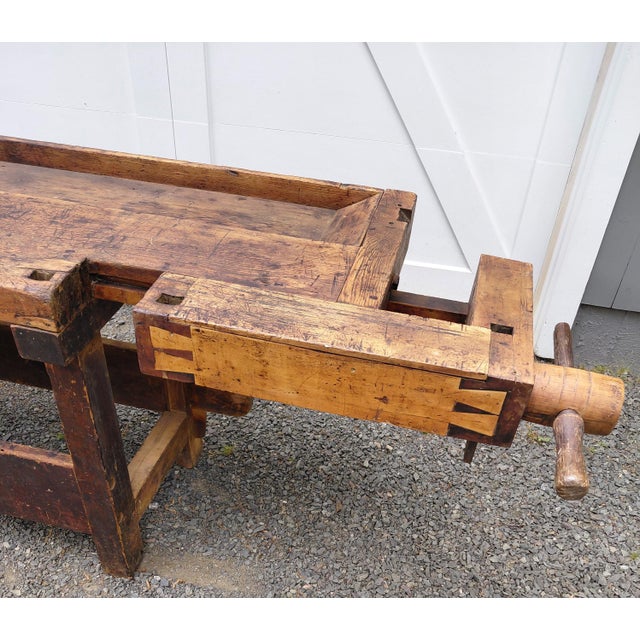 Antique Carpenters Workbench Kitchen Island For Sale In New York - Image 6 of 13