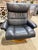 Early 21st Century Ekornes Black Leather & Wood Frame Chair and Ottoman For Sale - Image 5 of 7