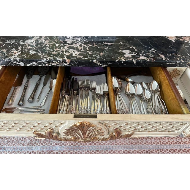 1930s French Louis XV Style Maison Jansen Marble Top Console / Sideboard Table For Sale - Image 9 of 12