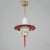 Italian Red Lantern in Milk Glass & Brass, 1950s For Sale - Image 12 of 17
