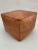 Square Brown Chocolate Moroccan Leather Pouf Cover For Sale - Image 10 of 10