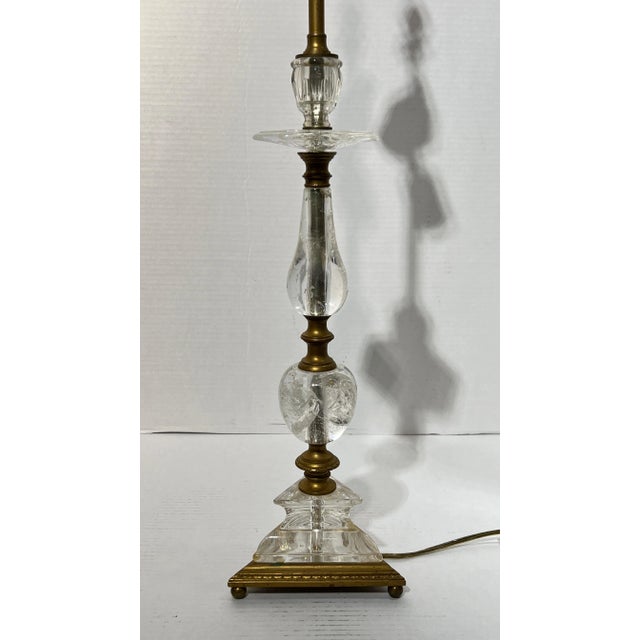 Antique Rock Crystal and Bronze Table Lamp Attributed to Caldwell For Sale - Image 11 of 12