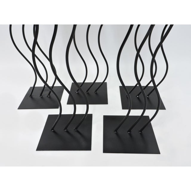 1990s Post Modern Memphis Style Wavy Steel Plant or Speaker Stand For Sale - Image 10 of 14