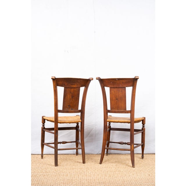 Pair of Antique Rush Seat Chairs For Sale - Image 10 of 12