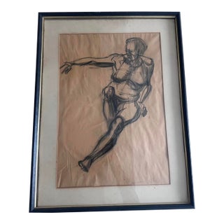 Vintage 1977 Anatomy Sketch on Paper For Sale