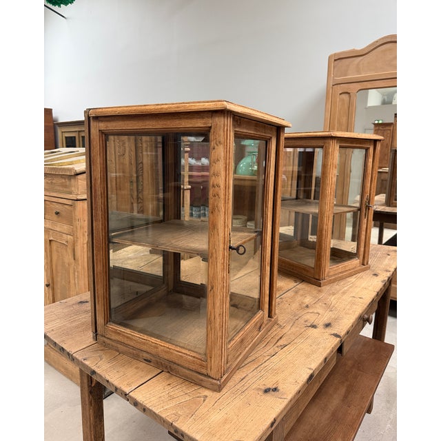 Small Art Deco Oak Display Cabinets, 1920s, Set of 2 For Sale - Image 15 of 18