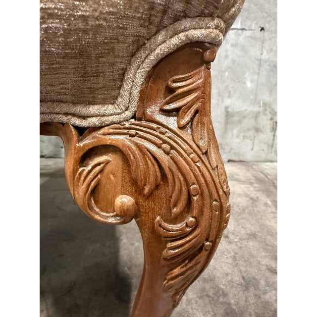 Wood Exquisite Antique Late Victorian Rococo Revival Carved Walnut Armchairs - Pair For Sale - Image 7 of 16