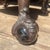 Gorgeous arts and crafts style vintage mahogany side table with massive, fist-sized metal and glass ball-and-claw (and...