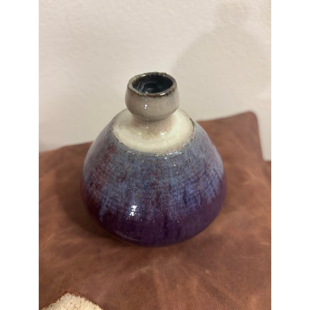 Mid-Century Modern Vintage Mid-Century Modern Signed American Studio Pottery Bud Vase For Sale - Image 3 of 6