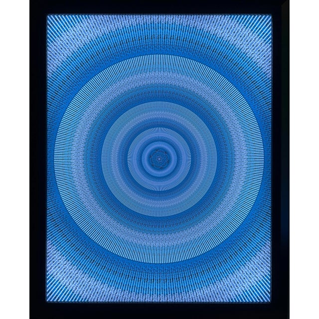 Abstract "Blue Moon" Contemporary Op Art Lightbox Installation For Sale - Image 3 of 3