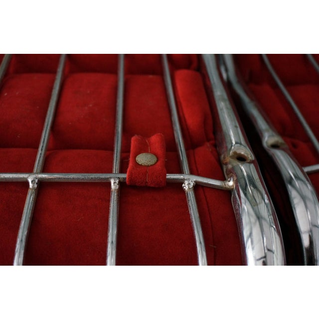 Set of 6 - 20th Century Contemporary Chrome Frame Cantilevered Dining Chairs For Sale - Image 4 of 6