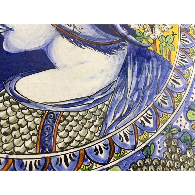 Large 20th Century Ceramic Dish in Yellow and Blue from C.Lombardo, Italy, 1960s For Sale - Image 10 of 18