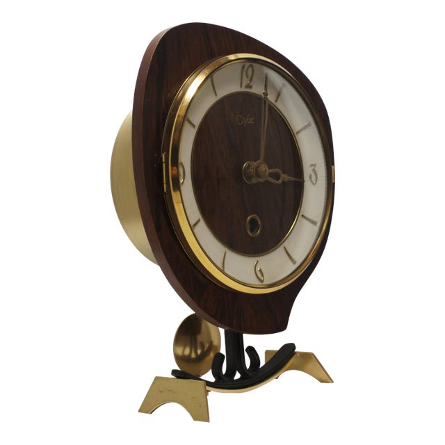 Mid Century Winding Mantel Clock by Orfac, Netherlands and Jaz Alarm Clock, France Set of 2