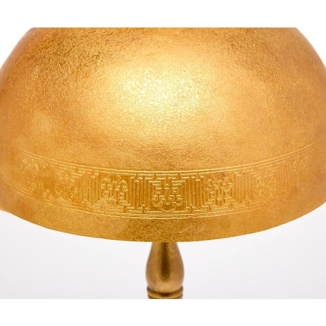 Brass Tiffany Studios Desk Lamp , Gilt Brass Bell-Shaped Shade, Model 424, Circa 1910 For Sale - Image 8 of 13