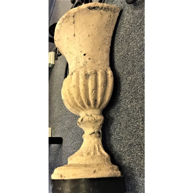 Stone Wall Urn With Iron Candelabra For Sale - Image 12 of 13