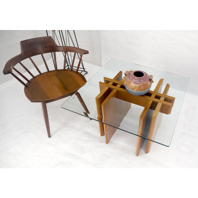 Pair Danish Teak Mid Century Modern Glass Tops End Side Lamp Tables Stands Mint For Sale - Image 16 of 18
