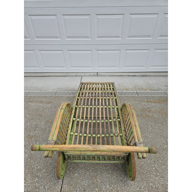Antique Weathered Green Chaise Lounge For Sale - Image 13 of 13