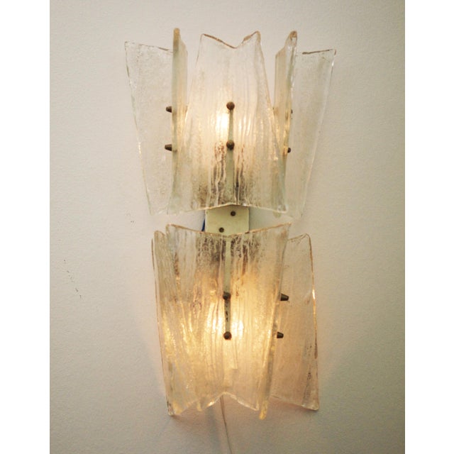 Silver Ice Glass Sconce by J.T. Kalmar for Kalmar, 1960s For Sale - Image 8 of 8