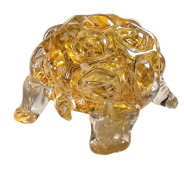 Glass Lenox Crystal Turtle Figurine " Riverbed Ranger" Confetti Paperweight 5.25" For Sale - Image 7 of 8