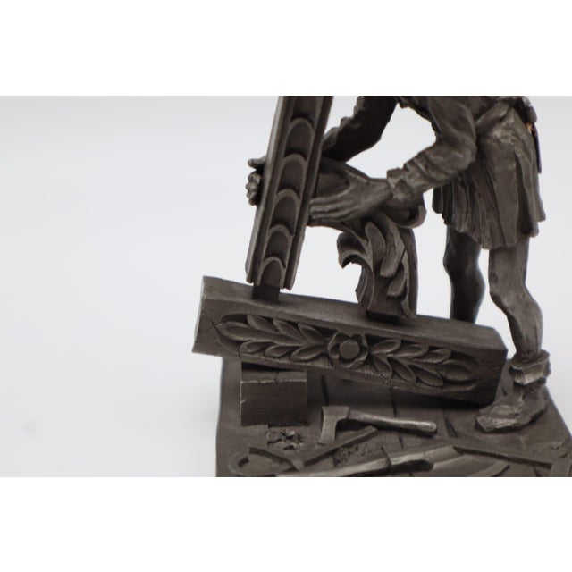 Metal Vintage Pewter Guild Sculptures by Quirin Roth, 1970s, Set of 6 For Sale - Image 7 of 9