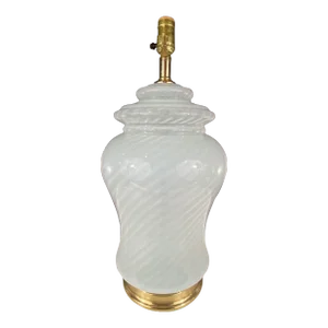 1980s Murano Style Glass Ginger Jar Lamp