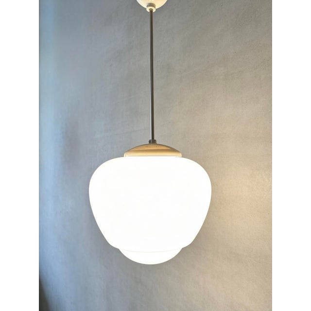 1960s Large Czech Opaline Pendant Light by Napako, 1960s For Sale - Image 5 of 10