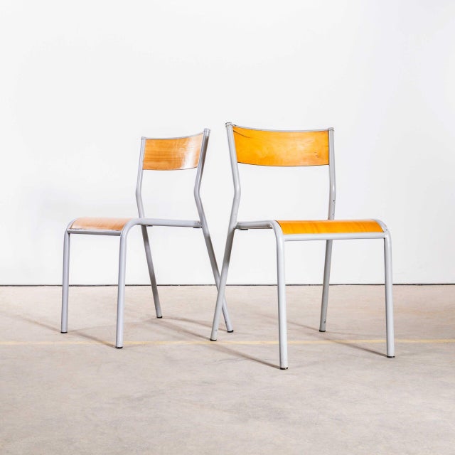 1950’s French Mullca Stacking Dining Chairs – Grey Wide Seat 510 – Set Of Nine. One of our most favourite chairs, in 1947...