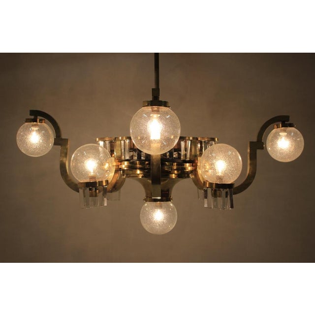 Big Art Deco Chandelier in Brass, 1930s For Sale - Image 4 of 14