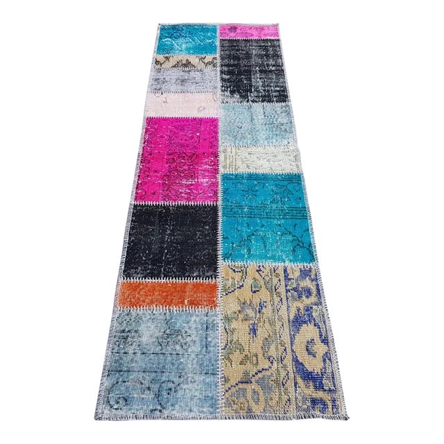 Mid 20th Century Oushak Anatolian Floral Runner For Sale