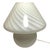 Beautiful white swirl Murano mushroom glass lamp. Unmarked. 11.75"H x 11"W