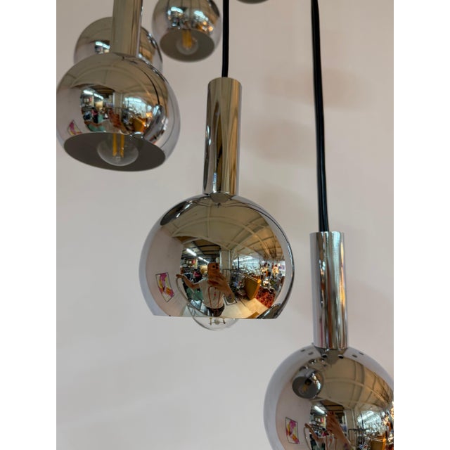 7-Light Chrome Cascade Lamp by Richard Essig, 1970s For Sale - Image 6 of 11