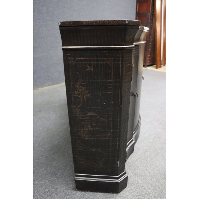 Ethan Allen Chinoiserie Serpentine Console Cabinet / Sideboard For Sale - Image 11 of 16