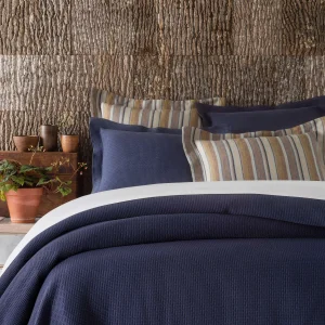 Pine Cone Hill by Annie Selke Interlaken Ink Matelasse Coverlet, Queen