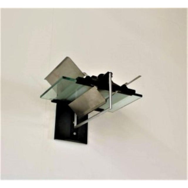 Black Wall Sconce by Giovanni Grignani for Lamperti, 1980s For Sale - Image 8 of 8