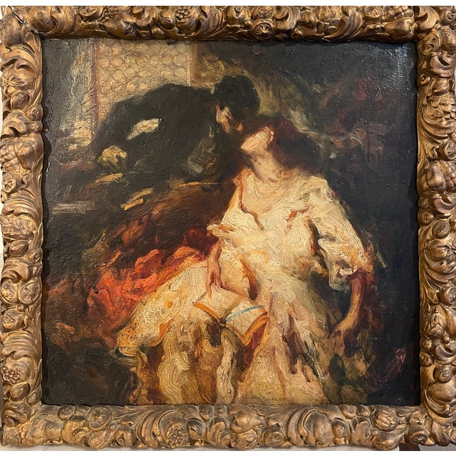 Paolo Malatesta and Francesca Da Rimini, M. Pobbiati, 19th Century, Oil on Panel For Sale - Image 8 of 8