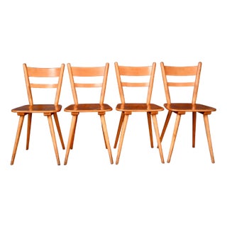 Vintage Scandinavian Chairs in Light Wood, 1960s, Set of 4 For Sale