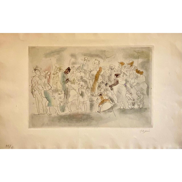 Early 20th Century Jules Pascin, Etching with Hand Watercolor Painting Jules Pascin Pencil Signed For Sale - Image 5 of 6