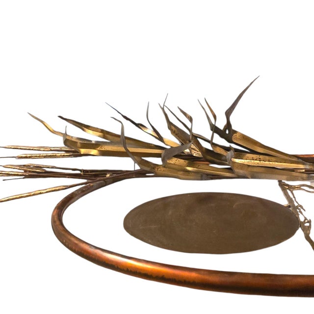 MCM Cattails Wall Sculpture Brutalist Vintage 34 Inch Large Art Copper Brass For Sale - Image 9 of 18