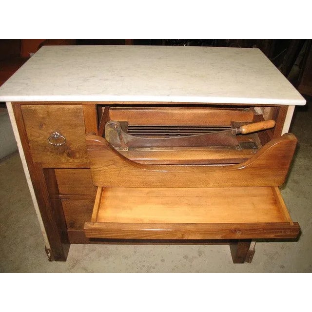 Wood Marble Bakery Counter, 20th Century For Sale - Image 7 of 8