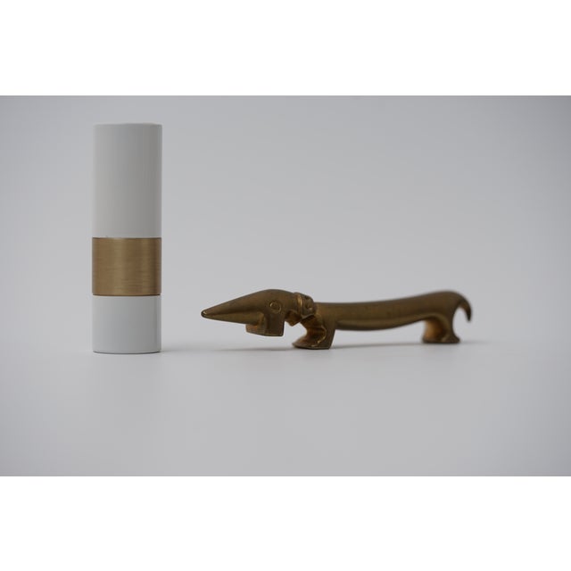 Gold Vintage Brass Dachshund Bottle Opener by Walter Bosse for Herta Baller, 1950s For Sale - Image 8 of 9