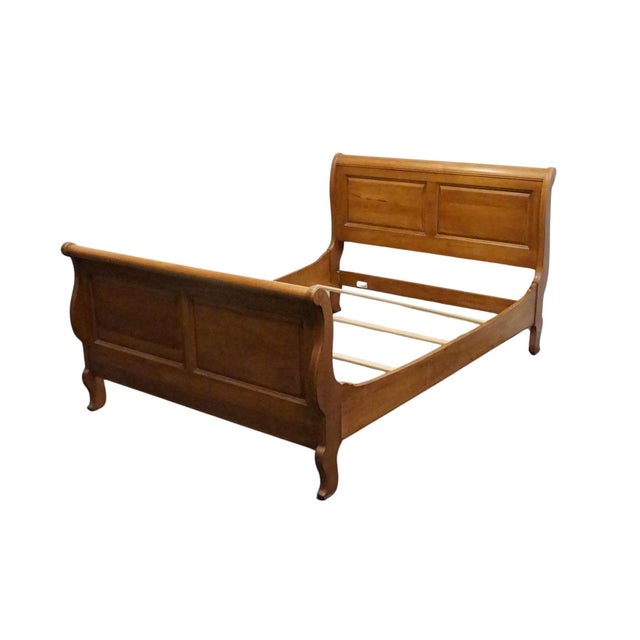 ETHAN ALLEN Country French Collection Solid Birch Full Size Sleigh Bed 26-5611 - Fruitwood Finish Headboard: 42.5" High...