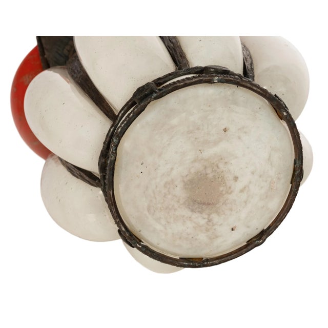 Antique French Art Deco Glass & Iron Vase Charles Schneider Edgar Brandt 1920 For Sale In Portland, OR - Image 6 of 9