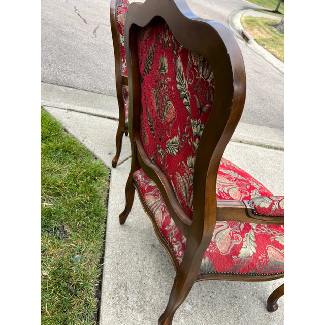 1990s Maitland-Smith Furniture Louis XV Bergere Upholstered Carved Chairs- a Pair For Sale - Image 9 of 13