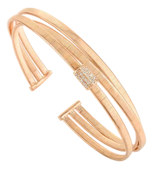 Handcrafted Cz Multilayer Openable Cuff Bracelet in 925 Silver - Gift for Women
