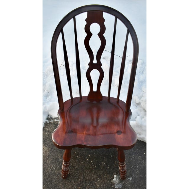 E R Buck Americana Maple Windsor Dining Chairs Set 4 Spindle Back Bullseye 70s For Sale - Image 12 of 13
